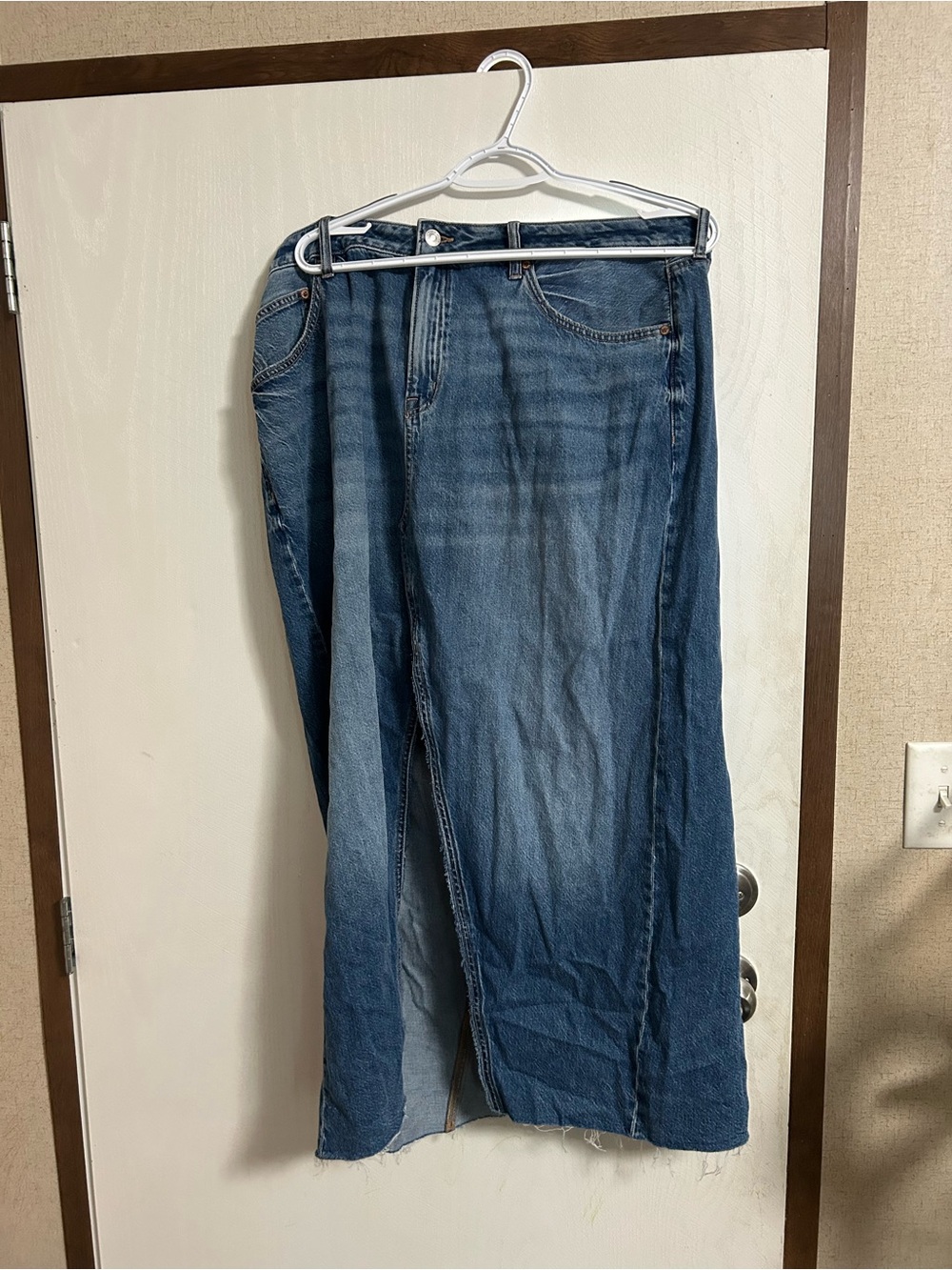 American Eagle Outfitters Denim Maxi Skirt in Blue